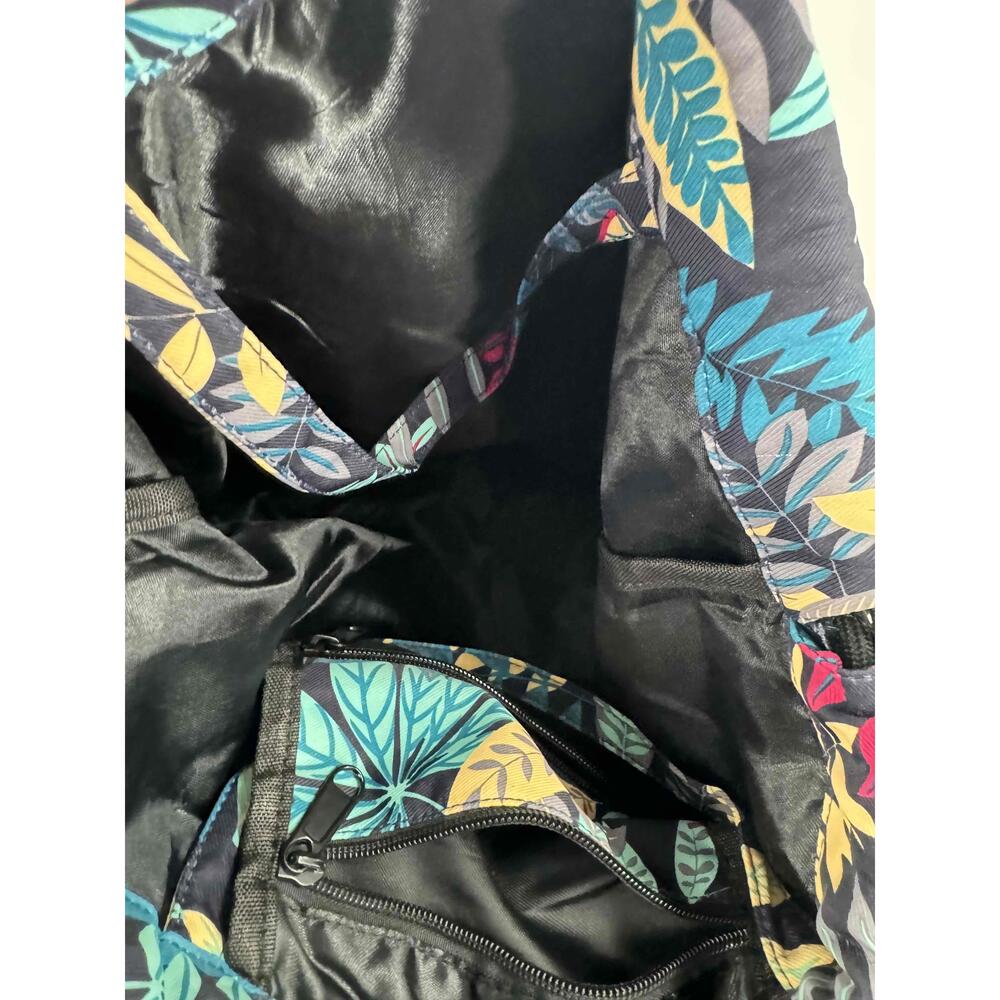 Blue Leaf Pattern Drawstring Cushion Polyester De… - image 2